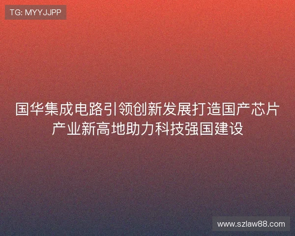 国华集成电路引领创新发展打造国产芯片产业新高地助力科技强国建设
